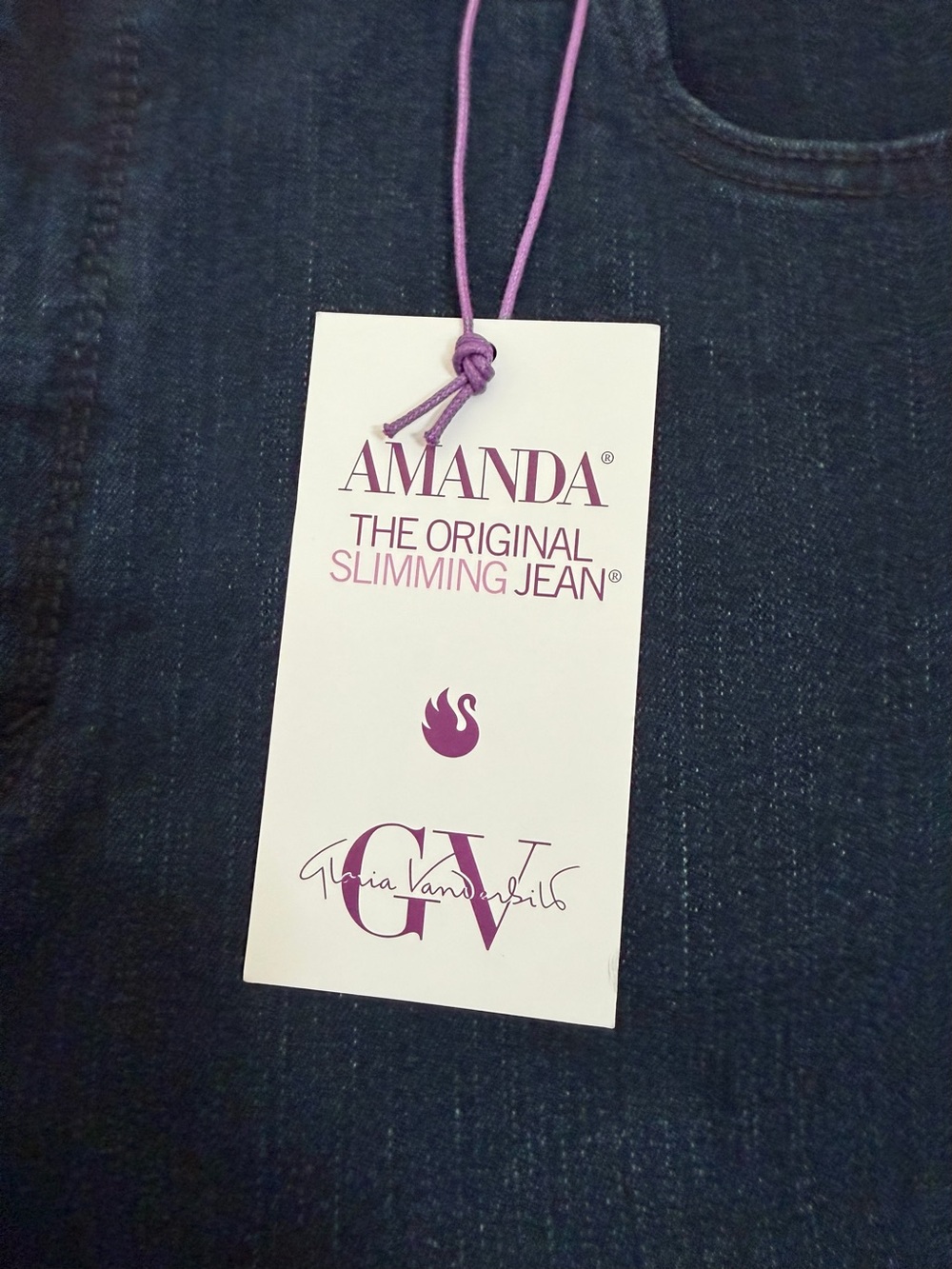 Gloria Vanderbilt Amanda -SZ 18- Women’s Classic Dark Wash High Rise Denim Jeans - Picture 6 of 9